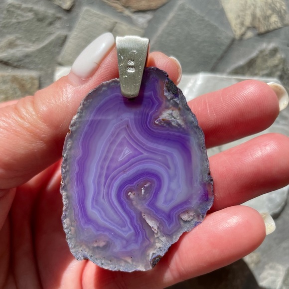 Agate S925 sterling silver pendant - Picture 3 of 10